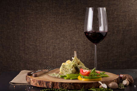 Rack of lamb mint steakの写真素材