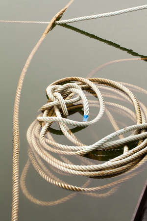 mess-up bind rope, mess-up binding rope for boat hang in lake waterの写真素材
