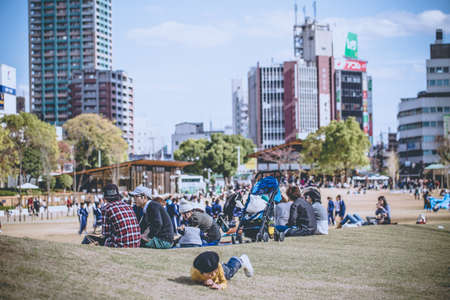 2015 - 11 Nov, Tennoji Park in Autumn, Tennoji park is a community service area for Osaka people tourist families or handicap come enjoy their Sunday, Osaka, Japan.のeditorial素材