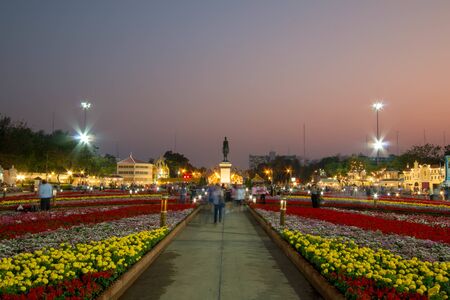Bangkok, Thailand - February 6, 2018 : The atmosphere of Equestrian Statue of King Chulalongkorn Rama V Located in front of Ananta Samakhom Throne Hall.のeditorial素材