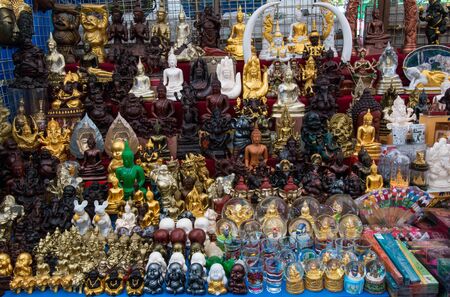 Bangkok, Thailand - 10 February 2018 : Thai souvenir shop at Temple of Dawn at Wat Arun, Thailand.のeditorial素材