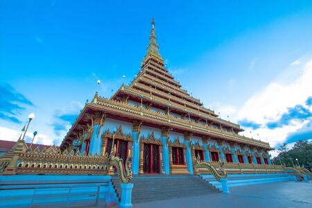 KHON KAEN, THAILAND - May 4, 2018 : Nongwang Temple (Phra Mahathat Kaen Nakhon), Royal monastery, 9th floor pagoda.のeditorial素材