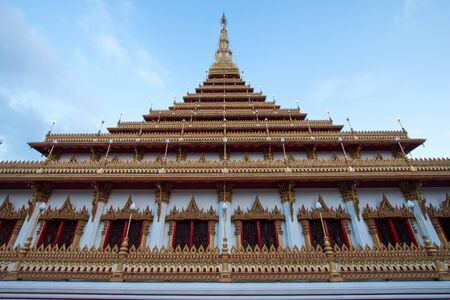 KHON KAEN, THAILAND - May 4, 2018 : Nongwang Temple (Phra Mahathat Kaen Nakhon), Royal monastery, 9th floor pagoda.のeditorial素材