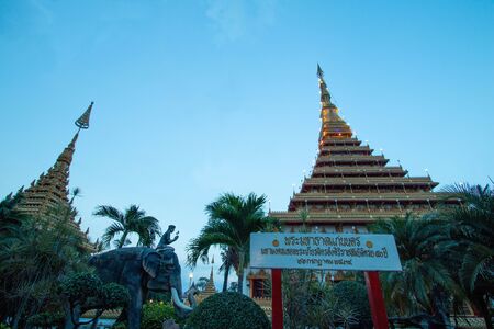 KHON KAEN, THAILAND - May 4, 2018 : Nongwang Temple (Phra Mahathat Kaen Nakhon), Royal monastery, 9th floor pagoda.のeditorial素材