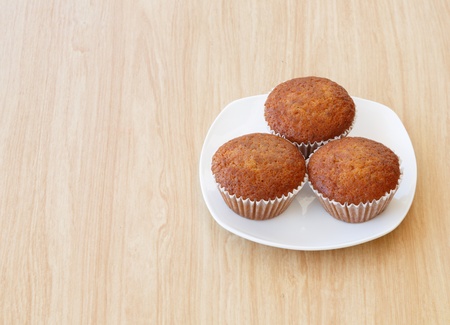 multi banana cake on the desk woodenの写真素材