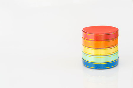 bright ribbons isolated on white background