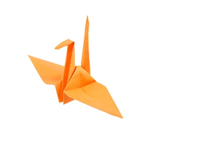 Origami Bird isolated on white backgroundの写真素材