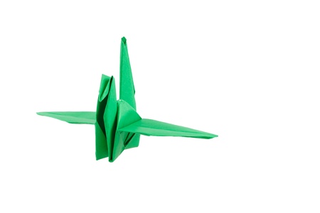 Origami Bird isolated on white backgroundの写真素材