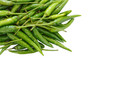 green chili pepper isolated on  white backgroundの写真素材