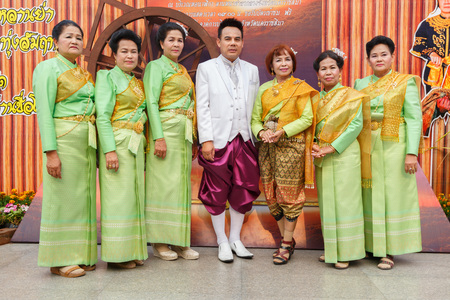 NAKHON RATCHASIMA, THAILAND - MARCH 23:Unidentified thai people dancer in the parade at annual festival Thao Suranaree monument on March 23, 2015 in Nakhon Ratchasima or Korat, Thailand.のeditorial素材