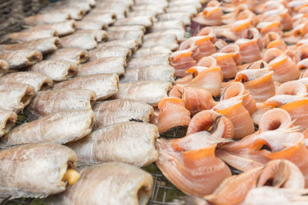 New fish dried under the sun prepare for cook.