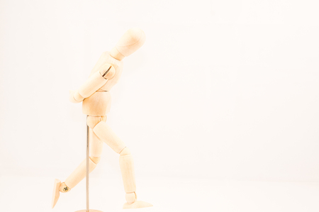 Wood model thinkingの写真素材