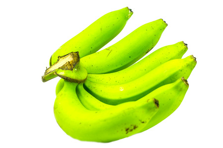 green banana on white backgroundの写真素材