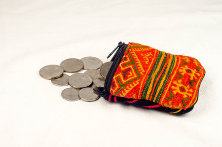 purse with coinsの写真素材