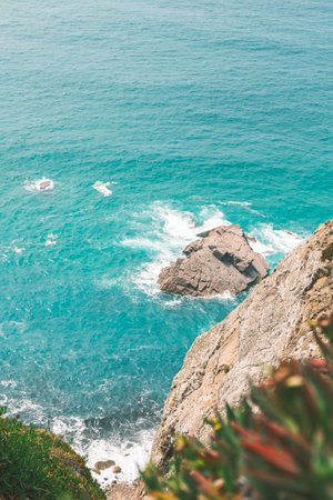 Cabo da Roca in Portugal. View from the top of the mountain.