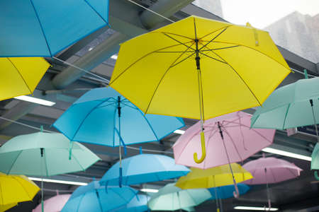 Colorful umbrellas background.の写真素材