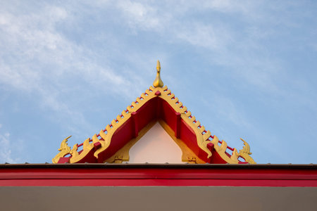 Roof gable Thai style temple.の写真素材