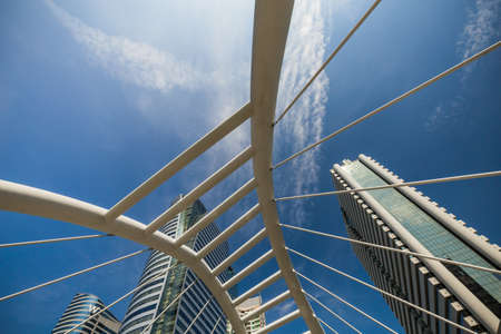 Chong Nonsi skywalk at Bangkok skytrain station (BTS) on OCTOBER 23, 2016 in Bangkok, Thailand.のeditorial素材