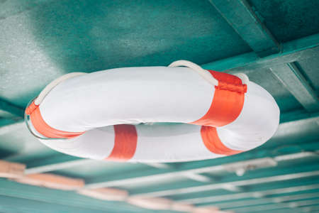 Ring buoy saves lives on shipの写真素材
