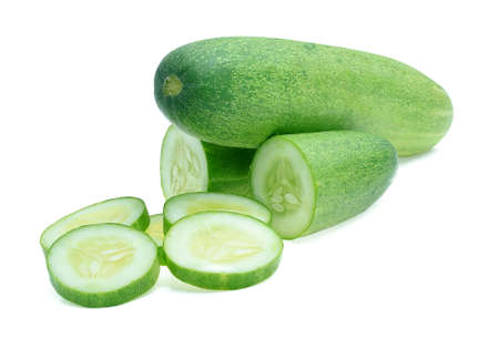Cucumber isolated on white backgroundの写真素材