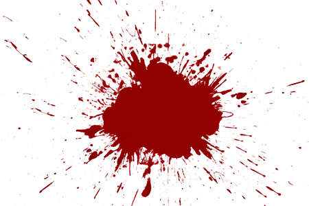 Blood splashed white backgroundの写真素材