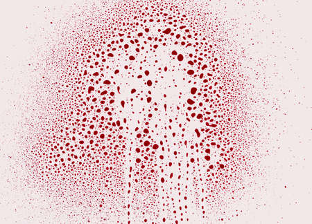 Blood splash isolated on white backgroundの写真素材