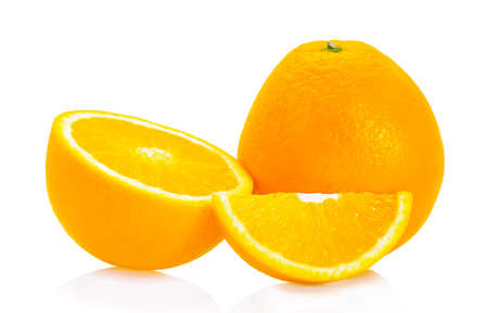 Orange fruit isolated on white backgroundの写真素材