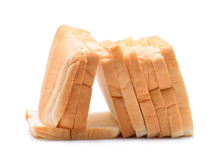 sliced bread isolated on white background