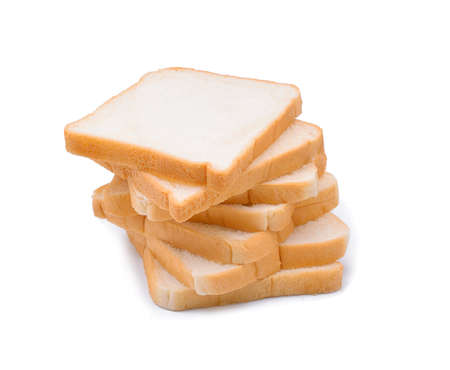 sliced bread isolated on white backgroundの写真素材