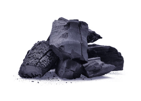 charcoal isolated on white background