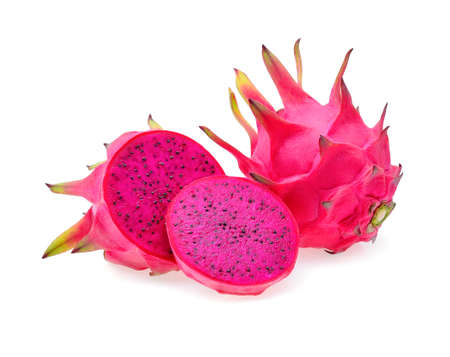 dragon fruit isolated on white backgroundの写真素材