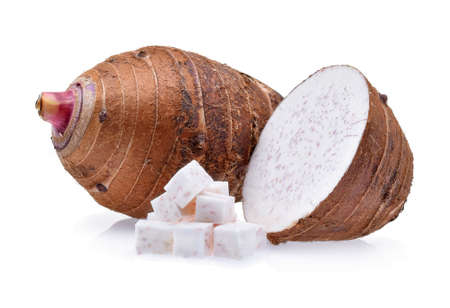 taro isolated on white backgroundの写真素材