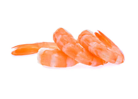 Cooked shrimps isolated on white background.の写真素材