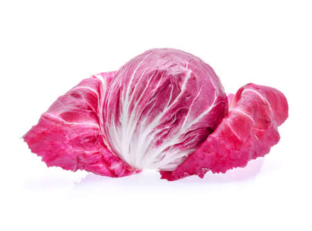 Radicchio, red salad isolated on white backgroundの写真素材