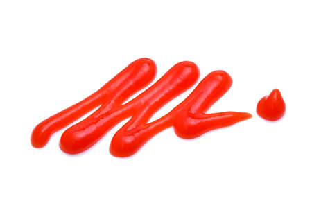 tomato sauce on white backgroundの写真素材