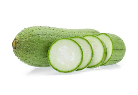 Sponge gourd isolated on white backgroundの写真素材