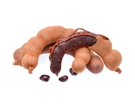 Sweet tamarind isolated on white backgroundの写真素材