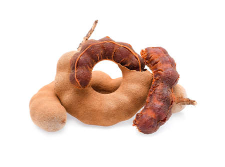 Sweet tamarind isolated on white backgroundの写真素材