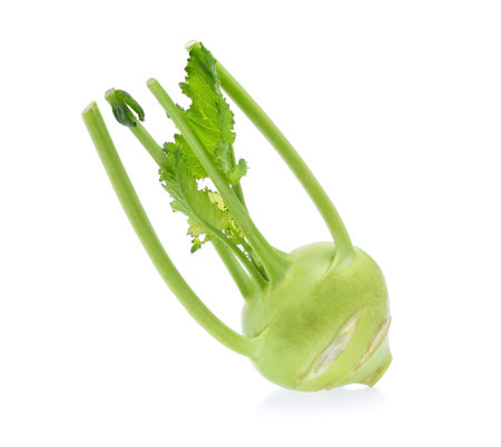 kohlrabi isolated on white backgroundの写真素材