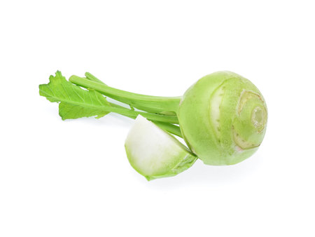 kohlrabi isolated on white backgroundの写真素材