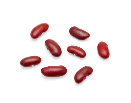 Red beans isolated on white background.