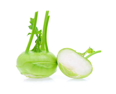 kohlrabi isolated on white backgroundの写真素材