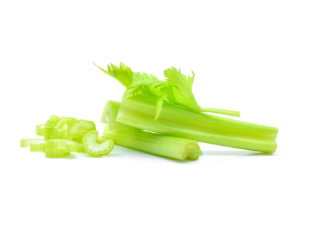 Celery isolated on white backgroundの写真素材