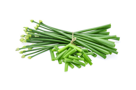 chives flower or chinese chive isolated on white background