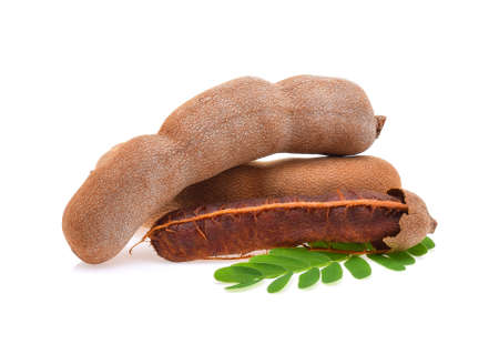 Sweet tamarind isolated on white backgroundの写真素材