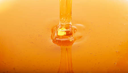 Thick fresh honey drippingの写真素材