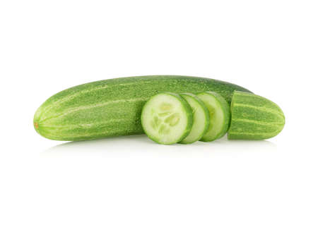 Cucumber isolated on white backgroundの写真素材