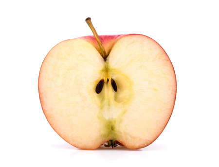A half of apples isolate on white backgroundの写真素材