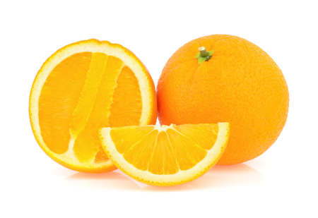 Orange fruit isolated on white backgroundの写真素材