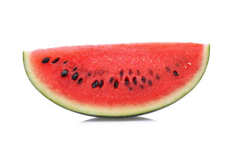 Sliced of watermelon isolated on white background.の写真素材